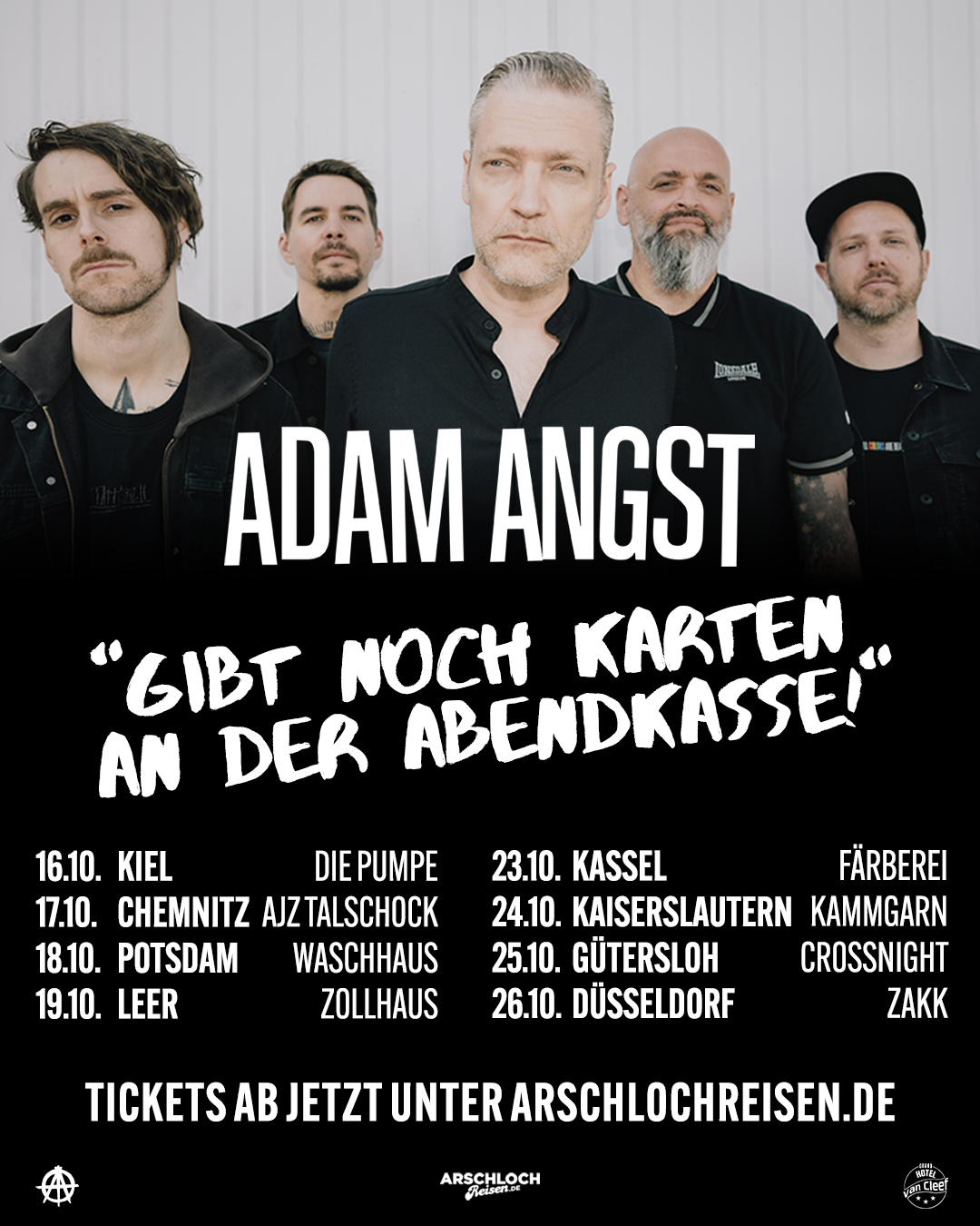 ADAM ANGST - Gibt noch Karten an der Abendkasse! - Tickets